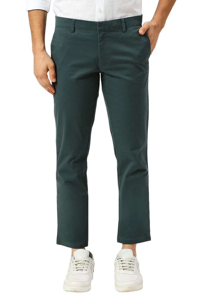 TAPERED FIT COTTON STRETCH PEACH TWILL TROUSERS