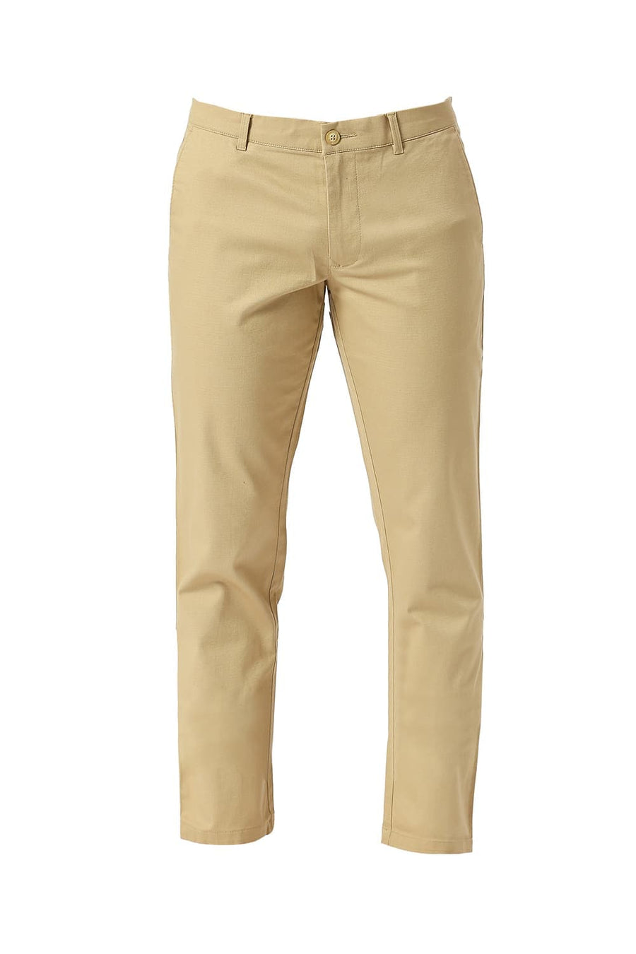 BASICS TAPERED FIT INCENSE KHAKI COTTON STRETCH DOBBY TROUSERS