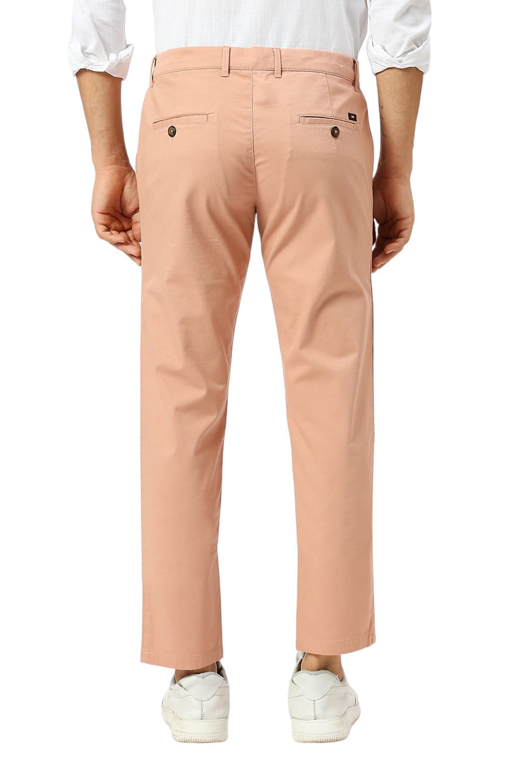 TAPERED FIT COTTON STRETCH DOBBY TROUSERS