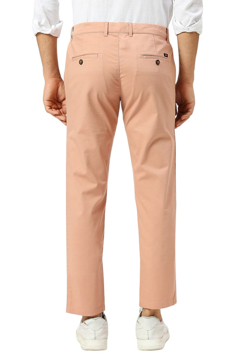 TAPERED FIT COTTON STRETCH DOBBY TROUSERS