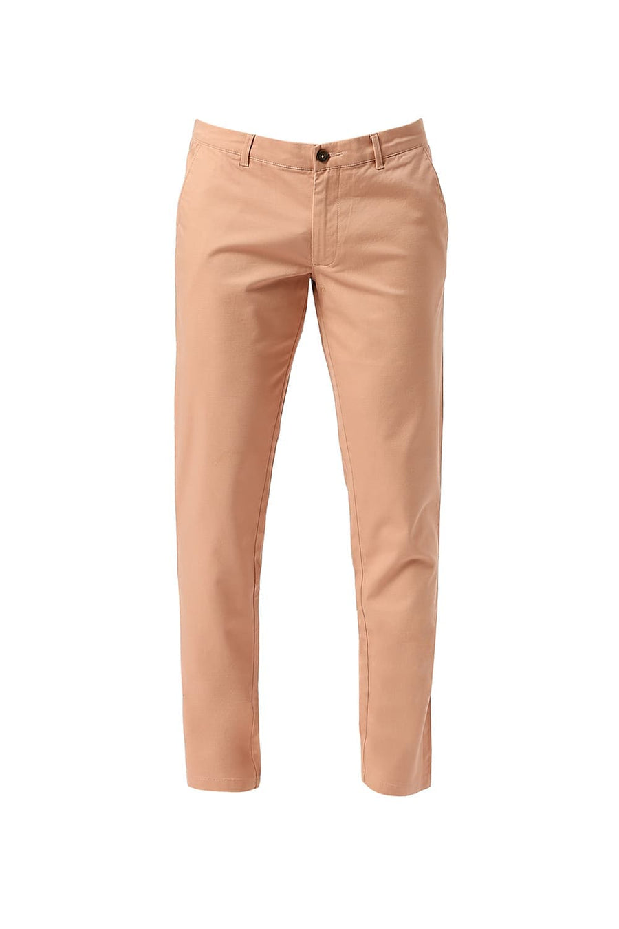 BASICS TAPERED FIT CLAY PINK COTTON STRETCH DOBBY TROUSERS