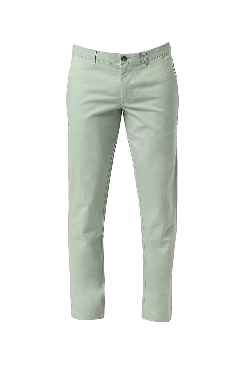 TAPERED FIT COTTON STRETCH DOBBY TROUSERS