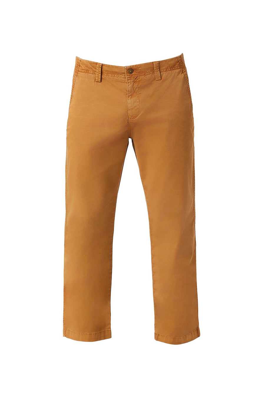 BASICS DRIFT FIT GOLDEN KHAKI COTTON STRETCH PEACH TWILL TROUSERS