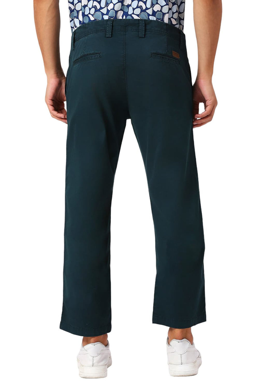 BASICS DRIFT FIT DEEP TEAL COTTON STRETCH PEACH TWILL TROUSERS