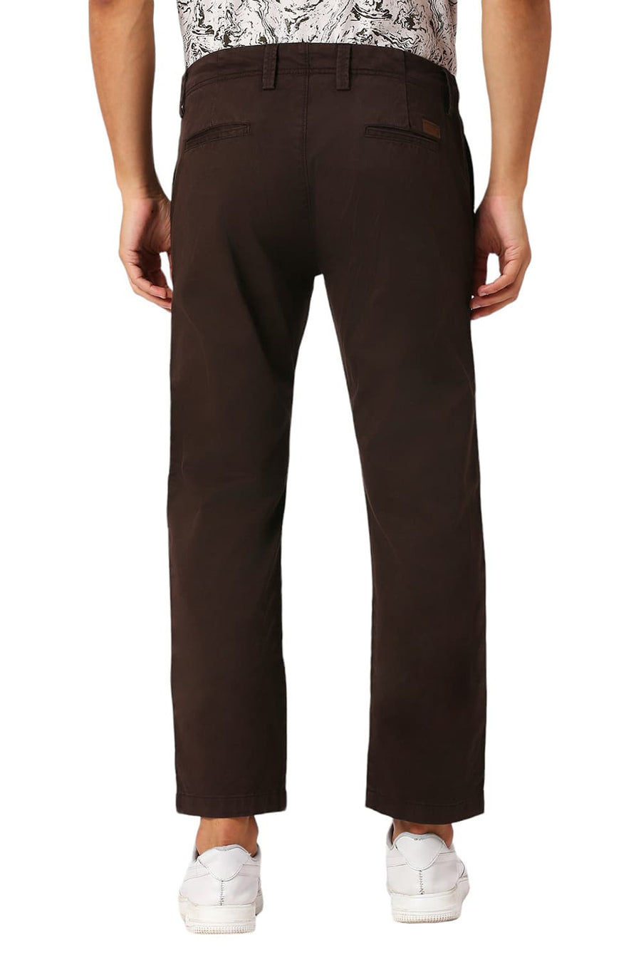 BASICS DRIFT FIT MULCH COFFEE COTTON STRETCH PEACH TWILL TROUSERS