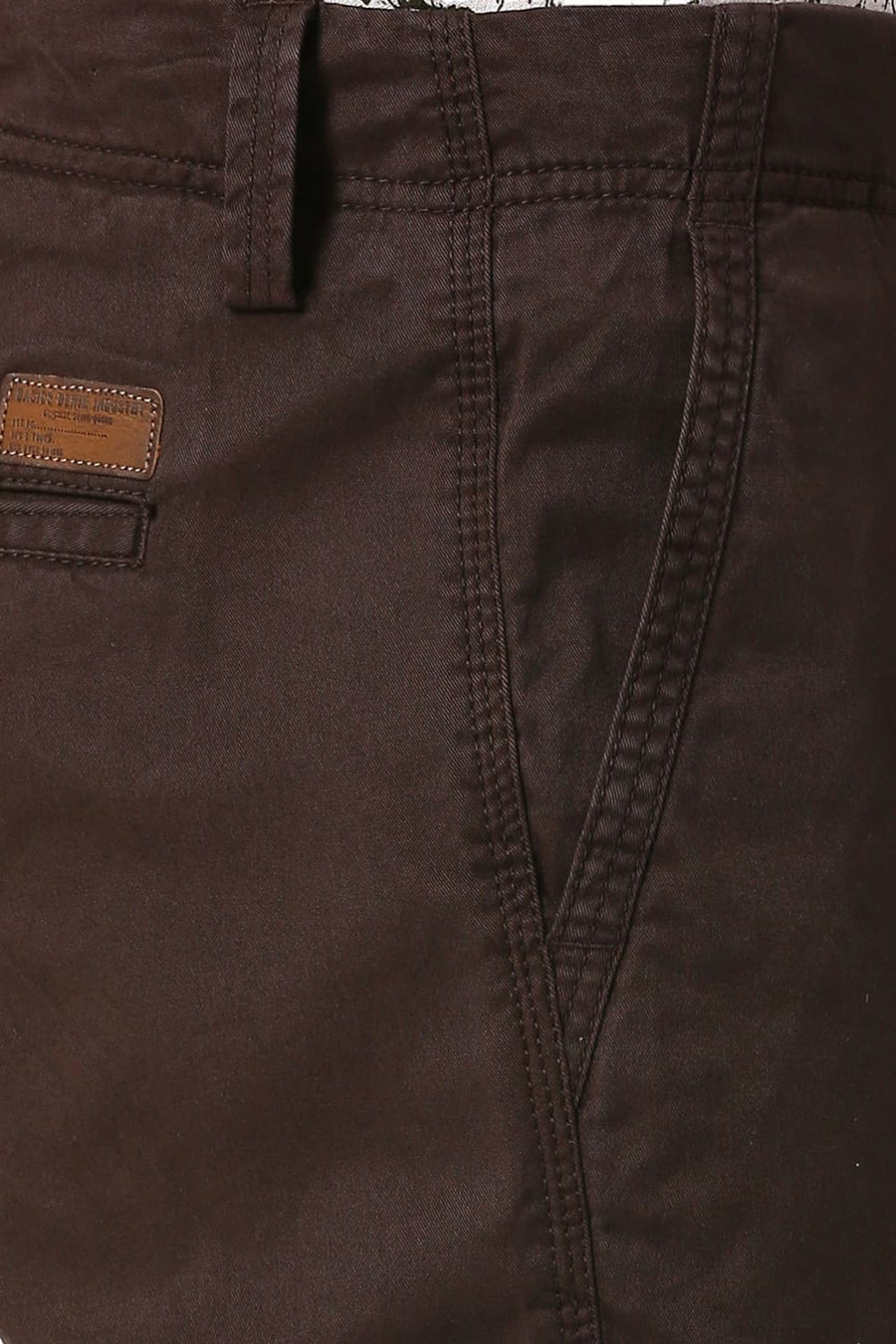 BASICS DRIFT FIT MULCH COFFEE COTTON STRETCH PEACH TWILL TROUSERS