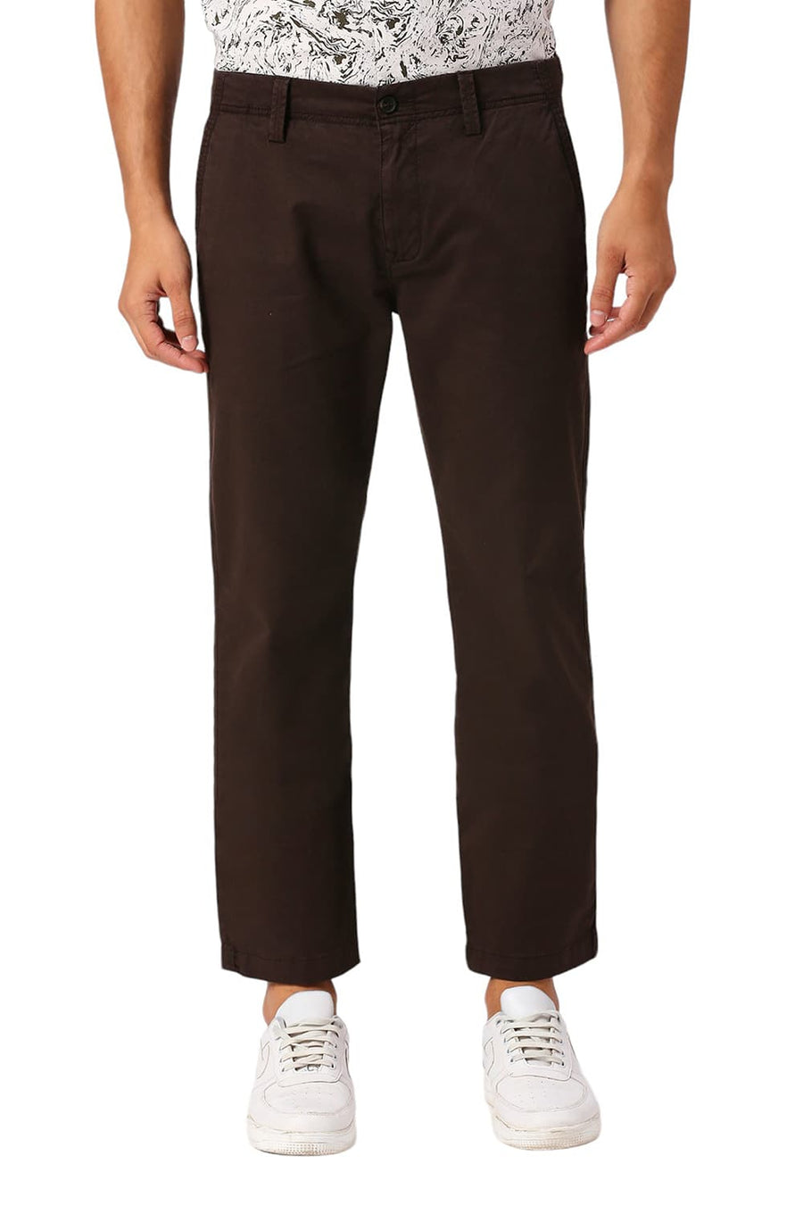 BASICS DRIFT FIT MULCH COFFEE COTTON STRETCH PEACH TWILL TROUSERS