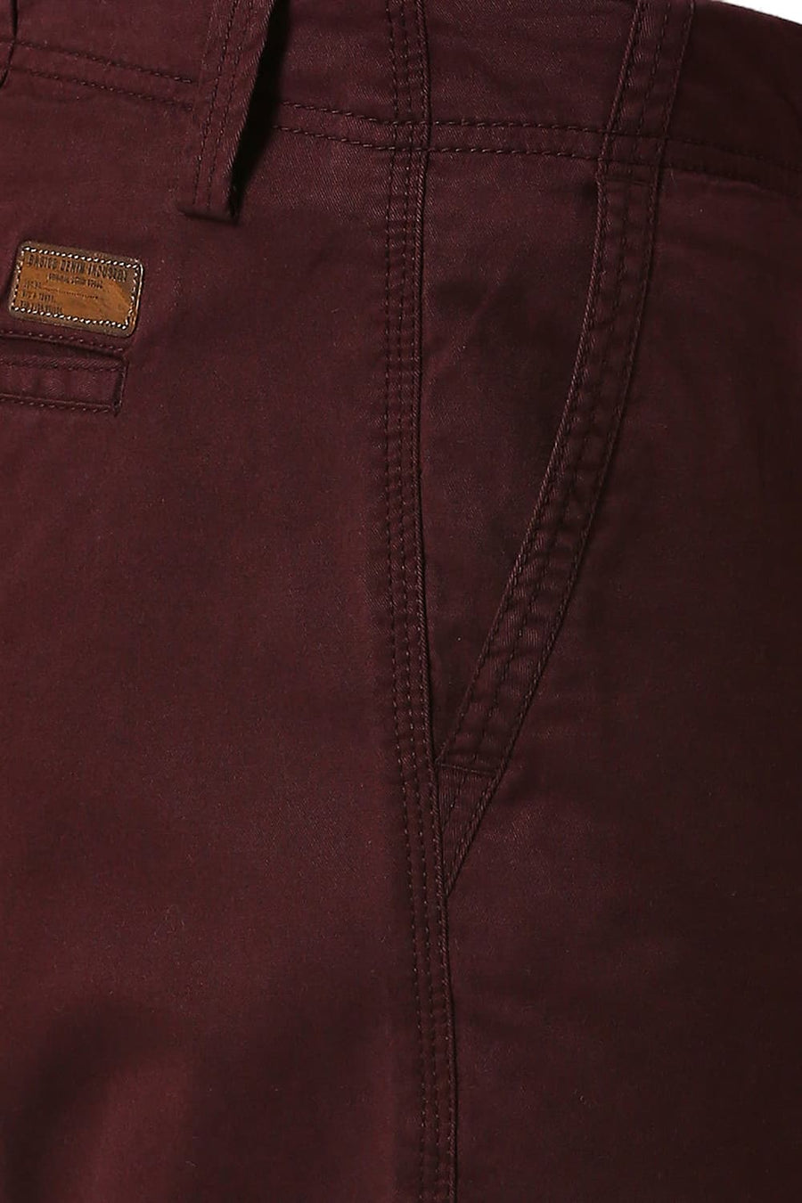 BASICS DRIFT FIT FIG WINE COTTON STRETCH PEACH TWILL TROUSERS