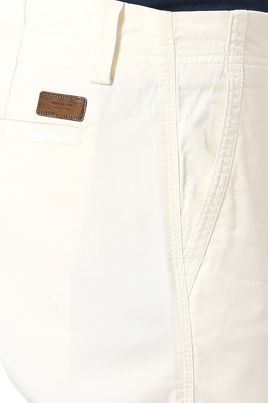 BASICS DRIFT FIT WHITE MARSHMALLOW COTTON STRETCH PEACH TWILL TROUSERS