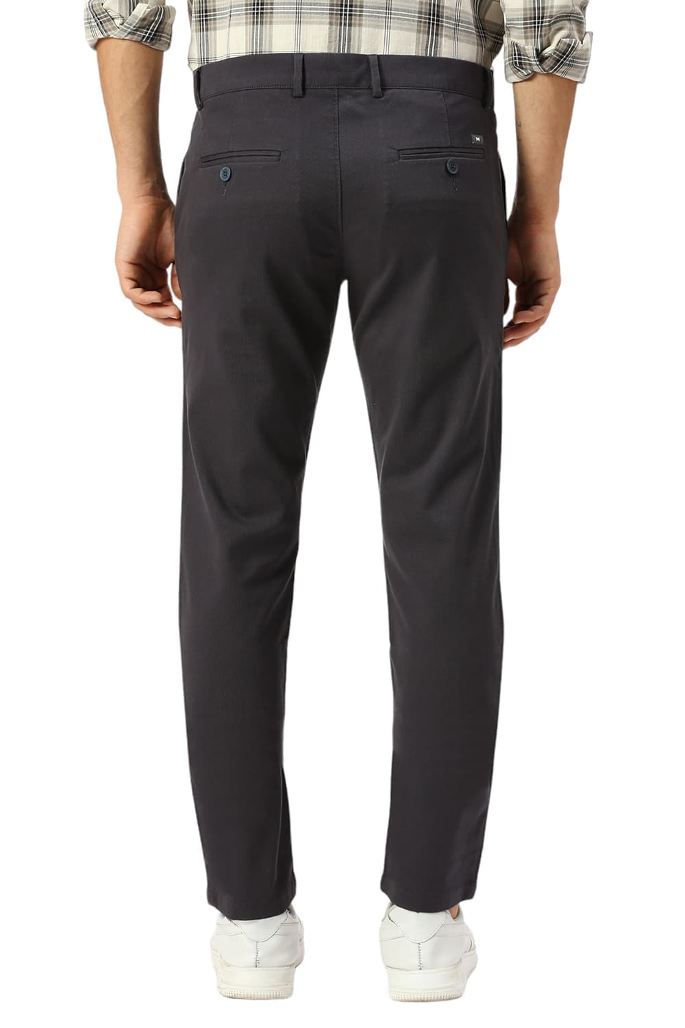 TAPERED FIT COTTON STRETCH DOBBY TROUSERS