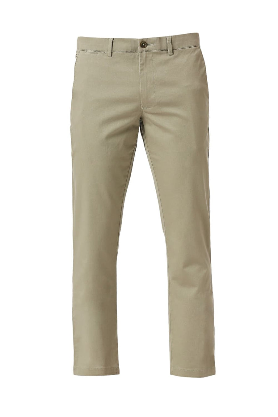 BASICS TAPERED FIT LAUREL MID GREEN COTTON STRETCH DOBBY TROUSERS
