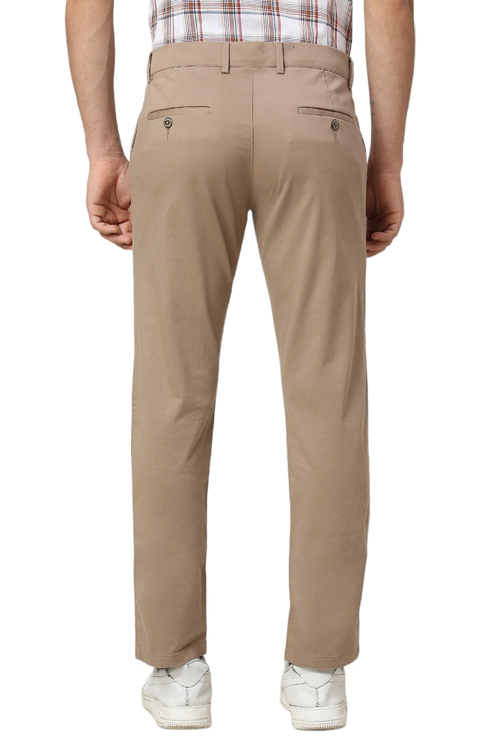 TAPERED FIT COTTON STRETCH DOBBY TROUSERS