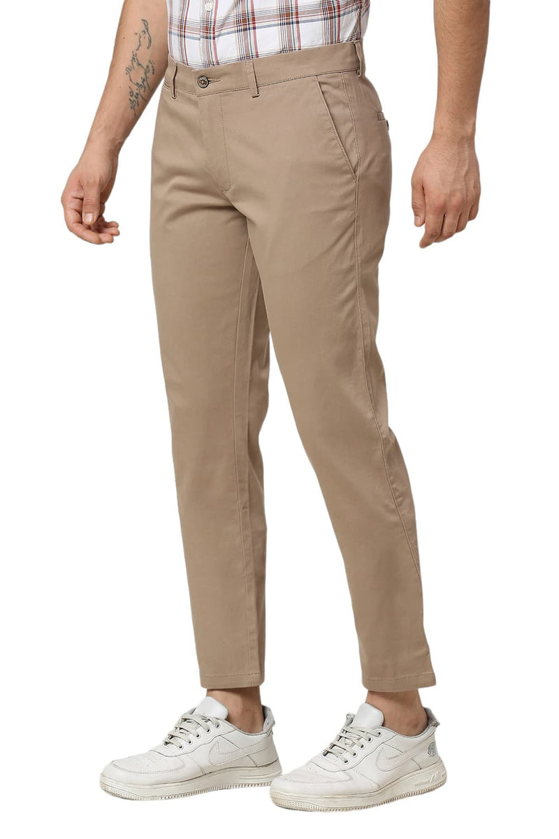 TAPERED FIT COTTON STRETCH DOBBY TROUSERS