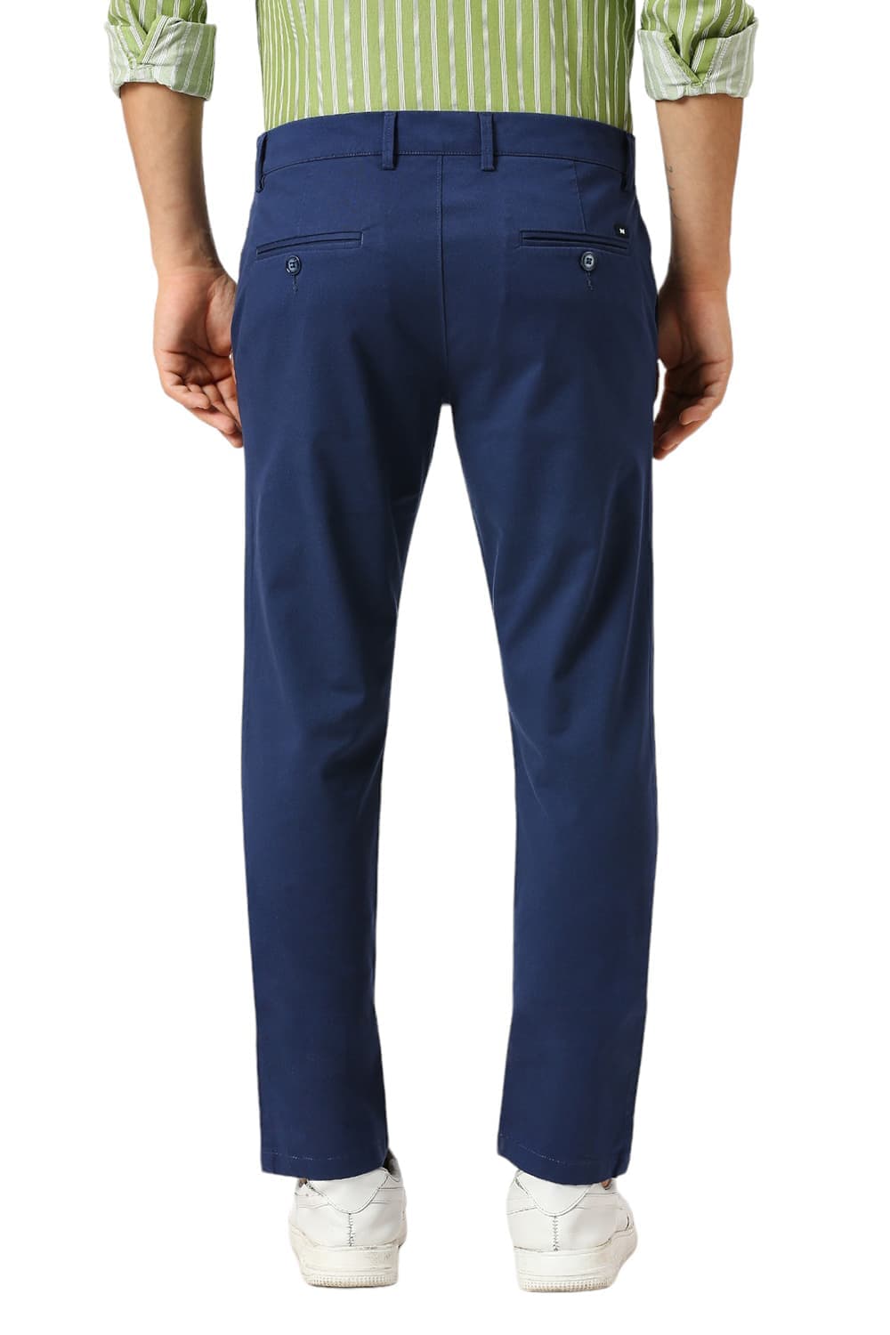 TAPERED FIT COTTON STRETCH DOBBY TROUSERS