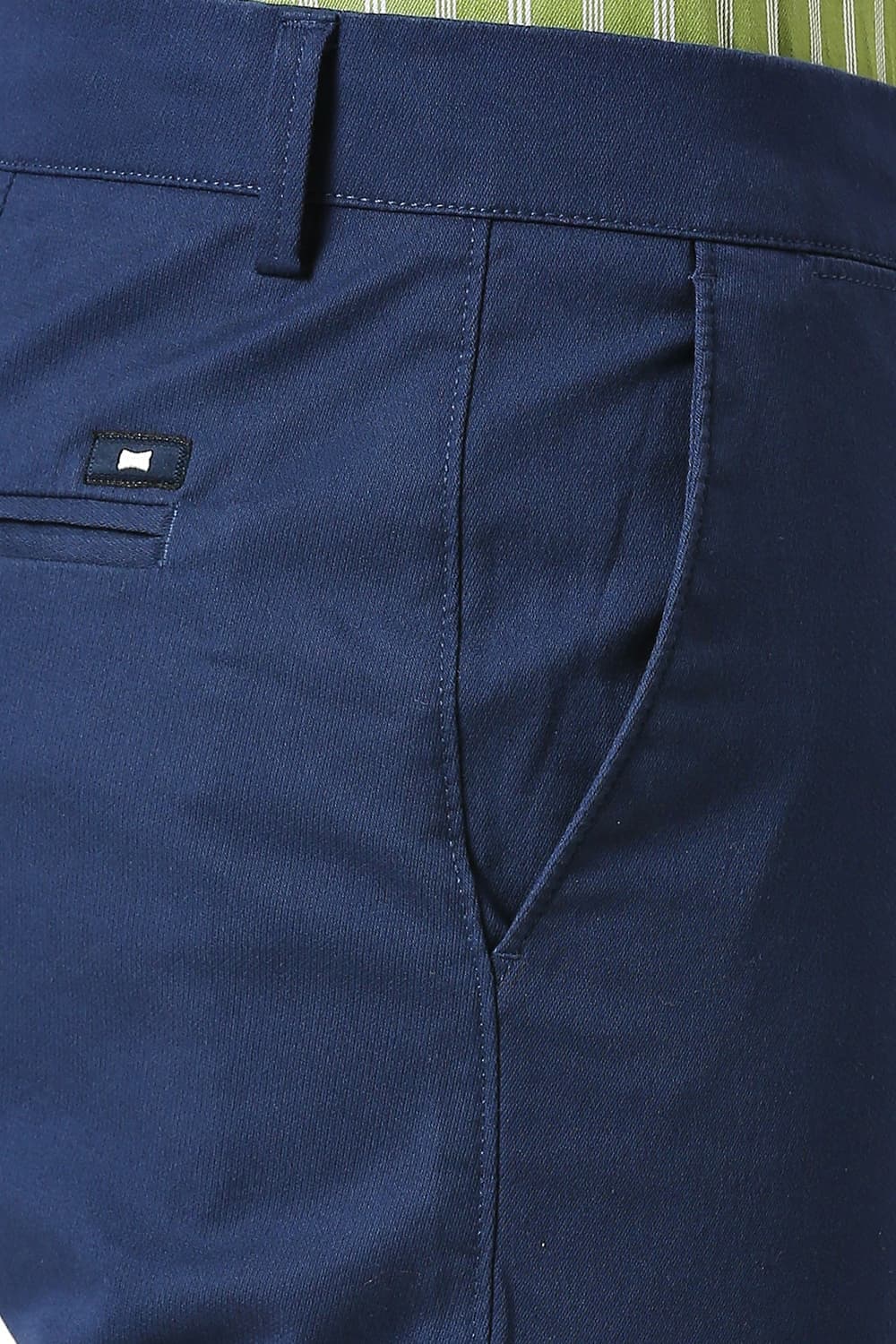 TAPERED FIT COTTON STRETCH DOBBY TROUSERS