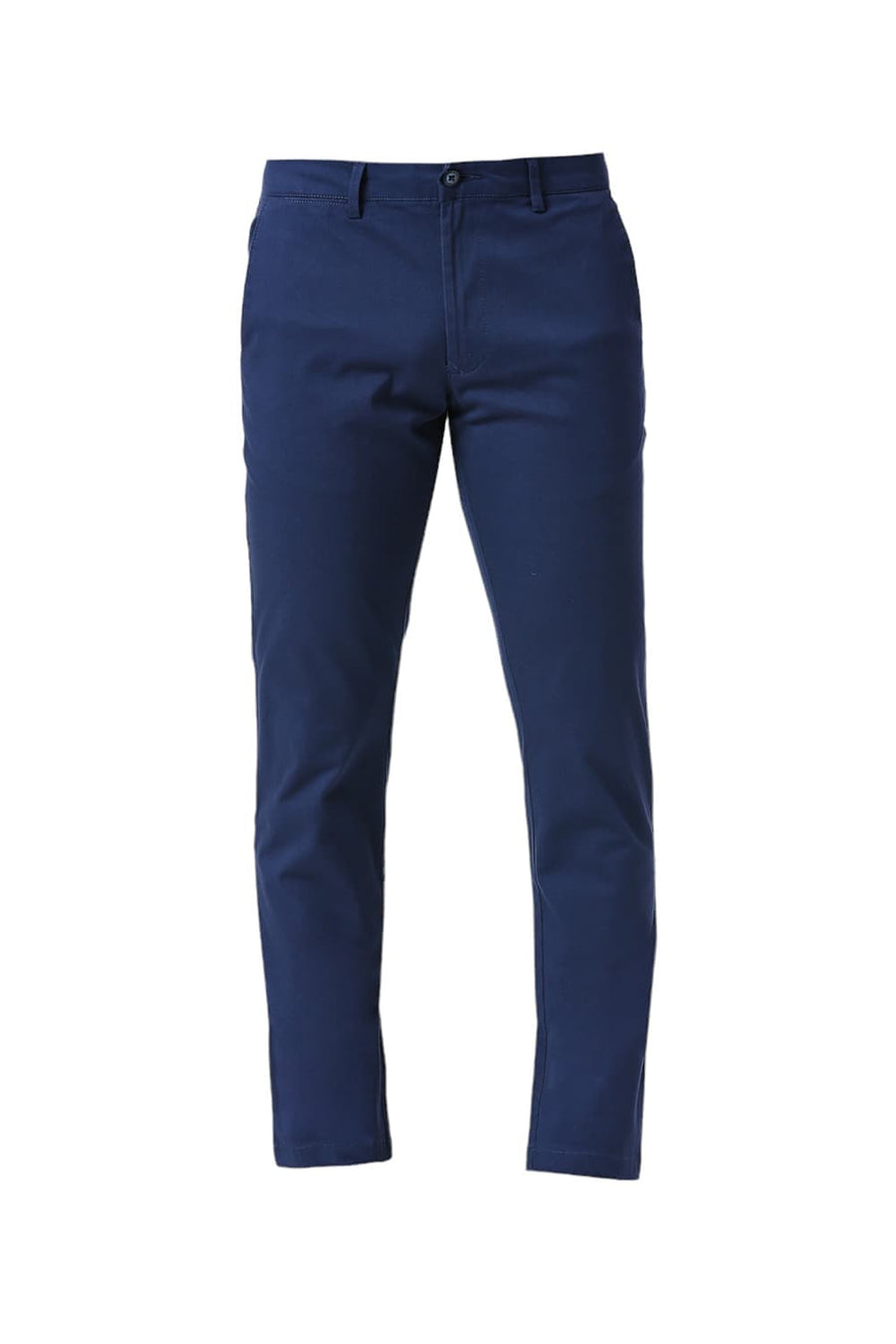 BASICS TAPERED FIT ENSIGN BLUE COTTON STRETCH DOBBY TROUSERS