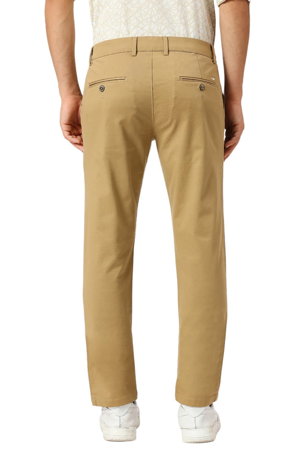 TAPERED FIT COTTON STRETCH DOBBY TROUSERS