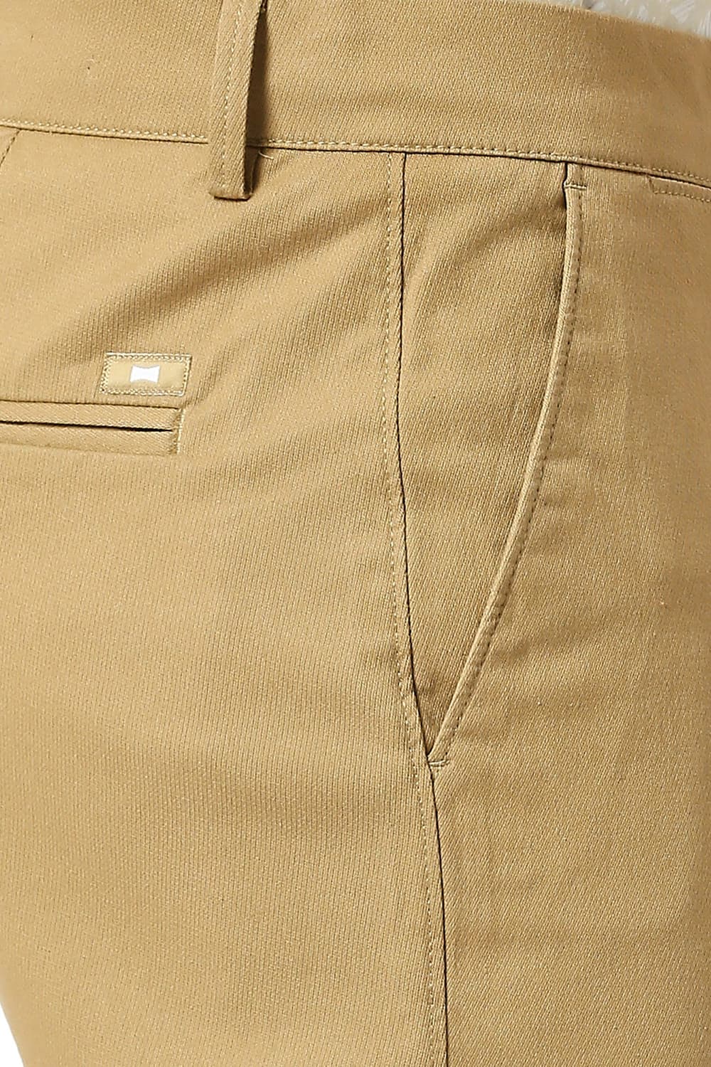 TAPERED FIT COTTON STRETCH DOBBY TROUSERS