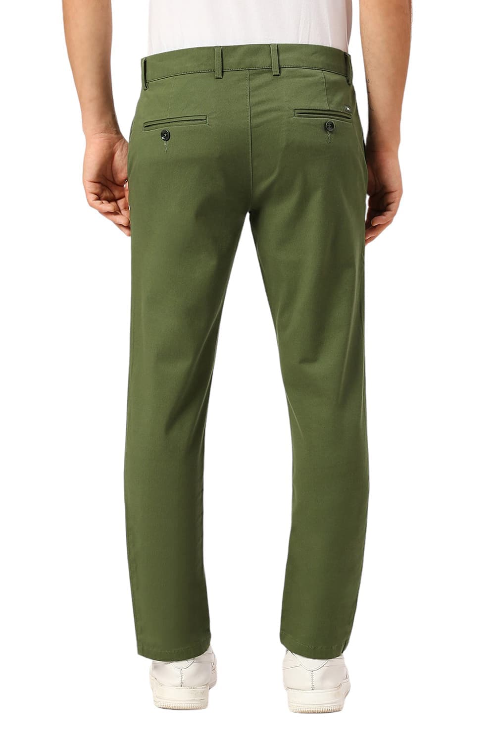 TAPERED FIT COTTON STRETCH DOBBY TROUSERS