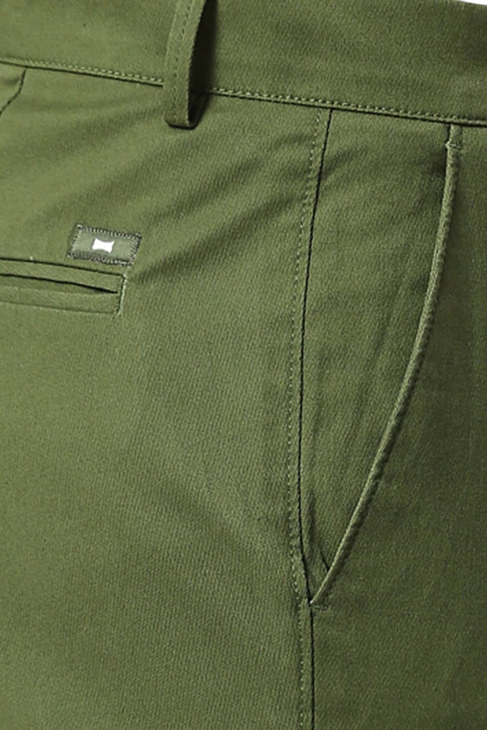 TAPERED FIT COTTON STRETCH DOBBY TROUSERS