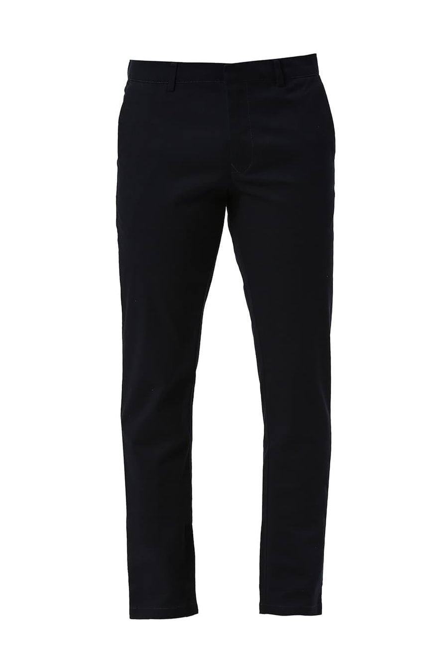 BASICS TAPERED FIT CAPTAIN NAVY COTTON STRETCH DOBBY TROUSERS