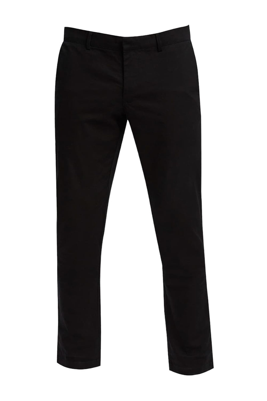 BASICS TAPERED FIT METEORITE BLACK COTTON STRETCH DOBBY TROUSERS