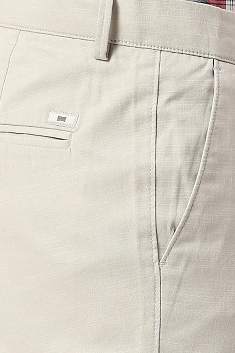 TAPERED FIT COTTON STRETCH DOBBY TROUSERS