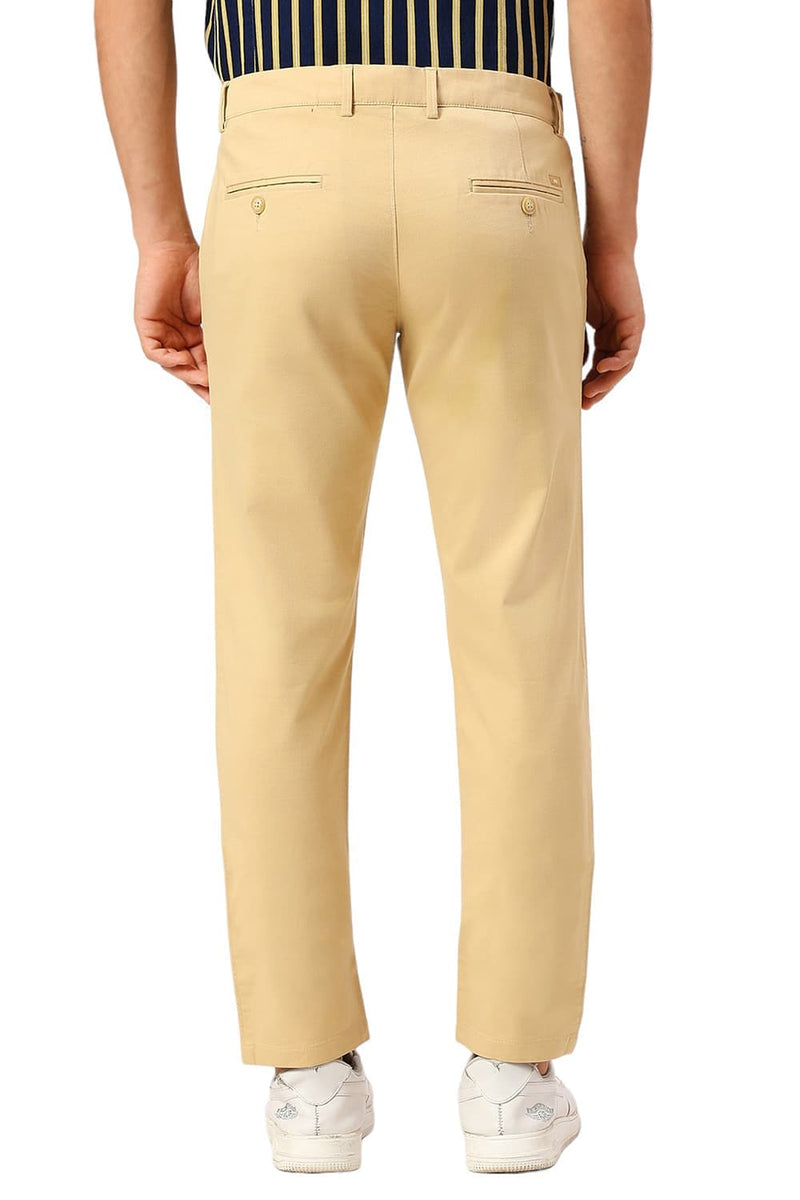 TAPERED FIT COTTON STRETCH DOBBY TROUSERS