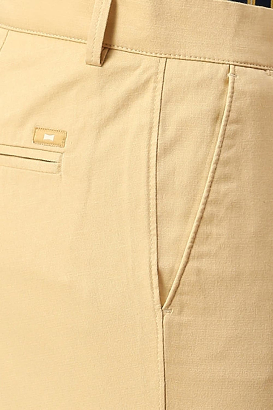 BASICS TAPERED FIT STARFISH KHAKI COTTON STRETCH DOBBY TROUSERS