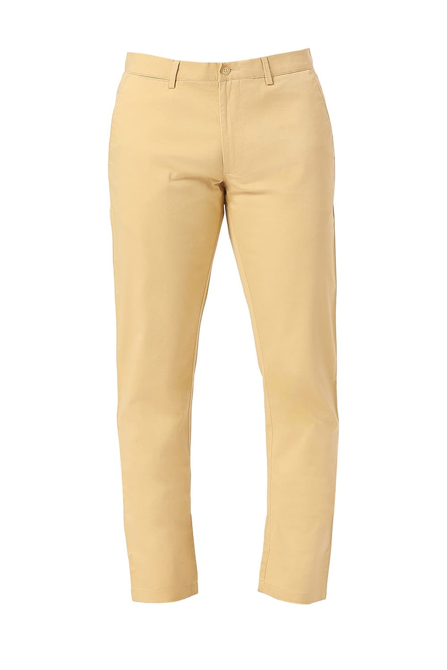 BASICS TAPERED FIT STARFISH KHAKI COTTON STRETCH DOBBY TROUSERS