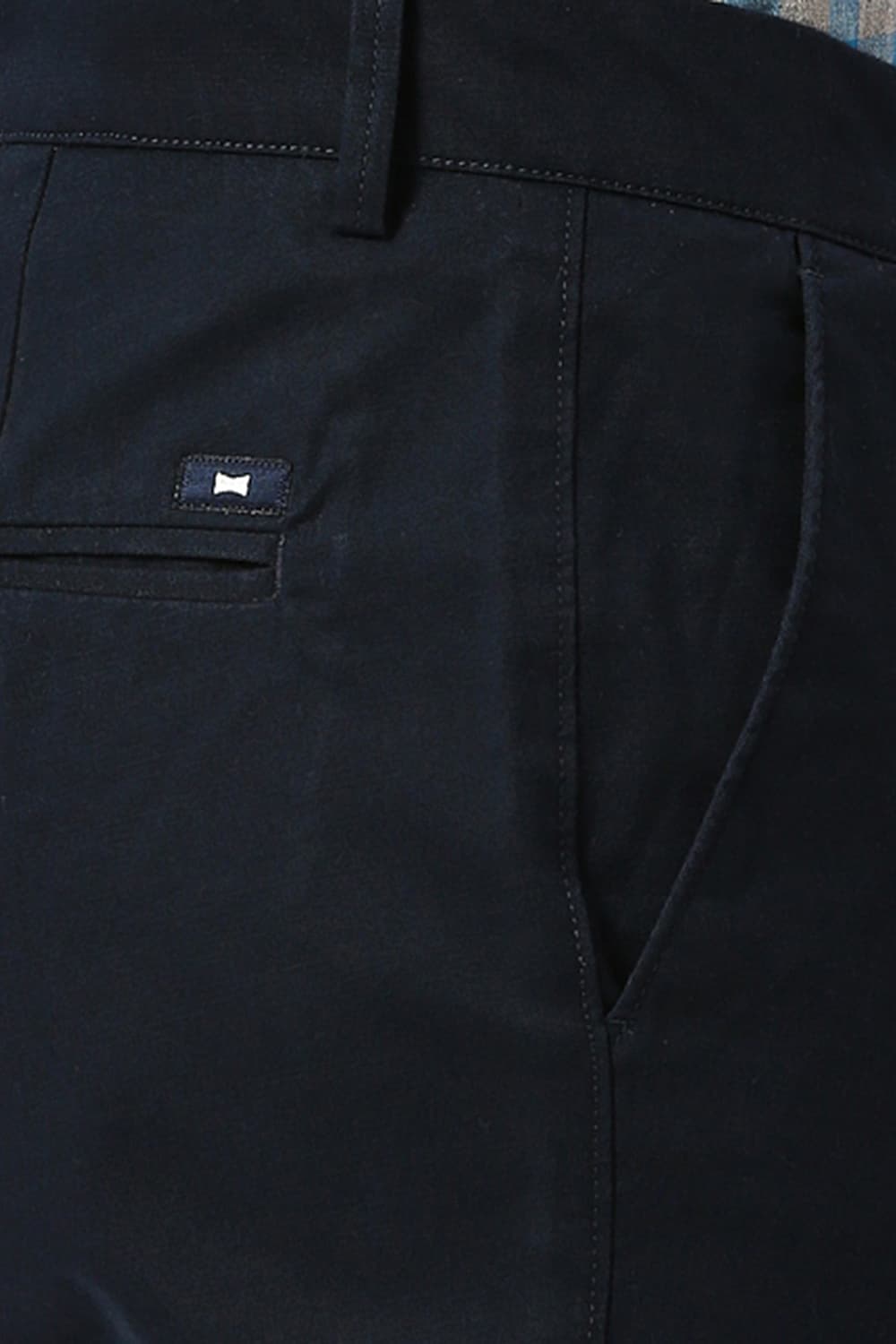 TAPERED FIT COTTON STRETCH DOBBY TROUSERS