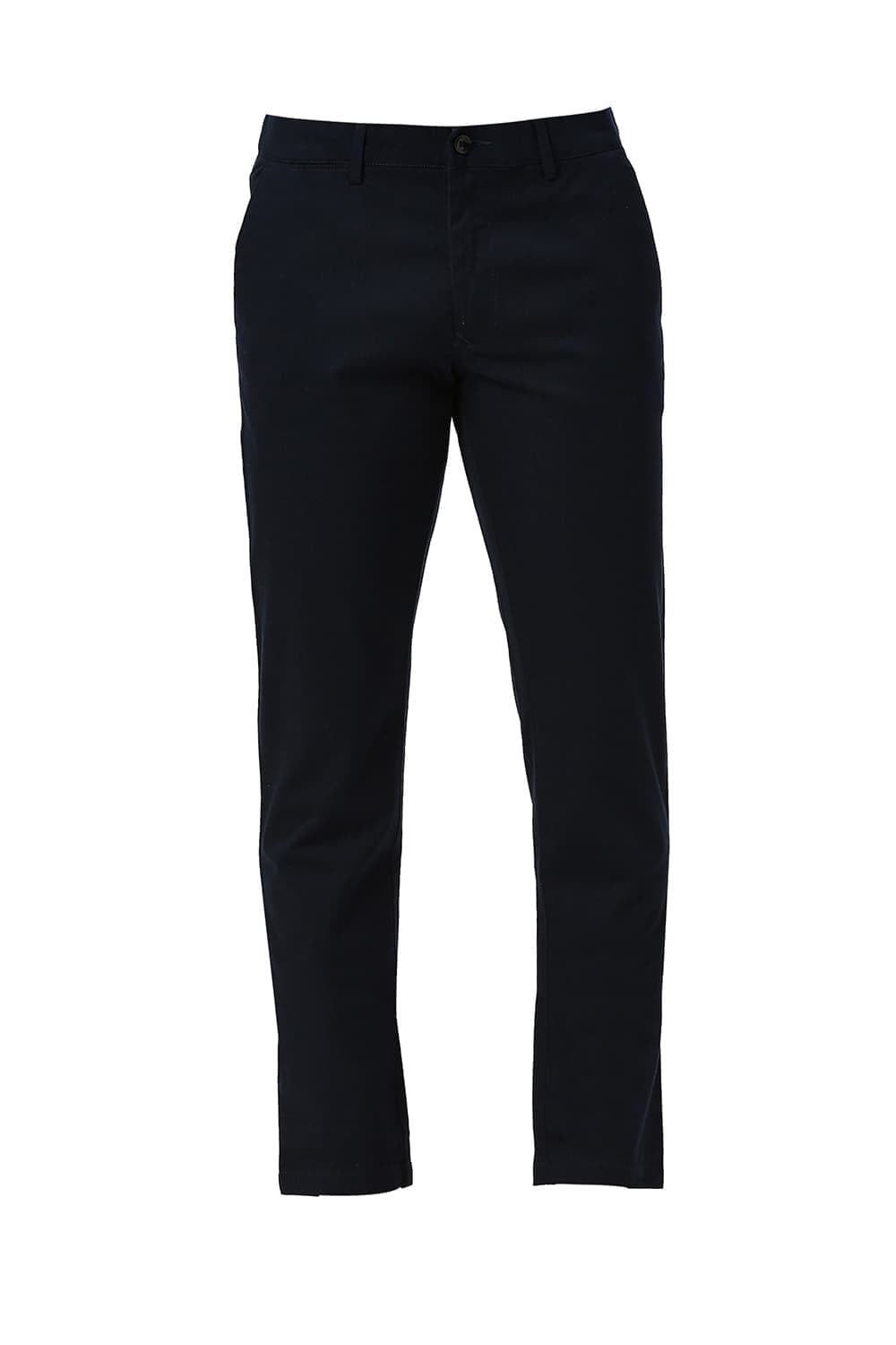 BASICS TAPERED FIT BLUEBERRY NAVY COTTON STRETCH DOBBY TROUSERS