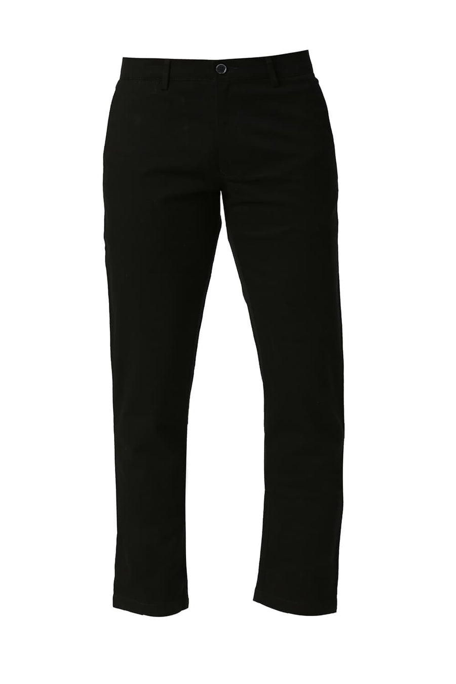 BASICS TAPERED FIT ANTHRACITE BLACK COTTON STRETCH DOBBY TROUSERS