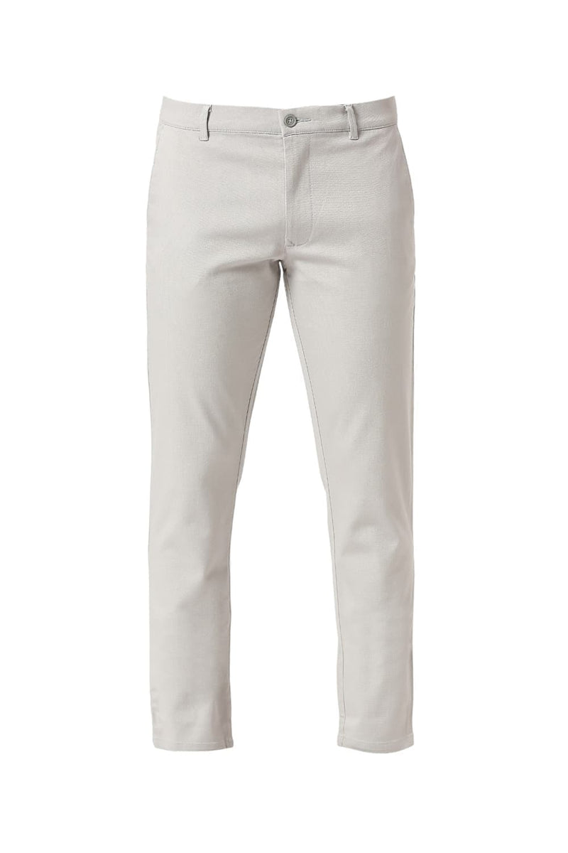 TAPERED FIT COTTON STRETCH DOBBY TROUSERS