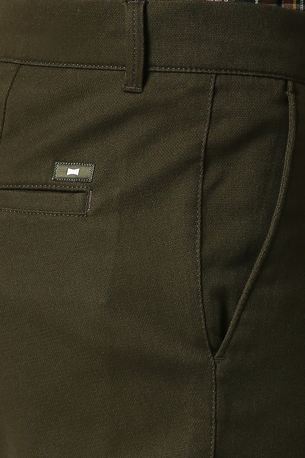 TAPERED FIT COTTON STRETCH DOBBY TROUSERS