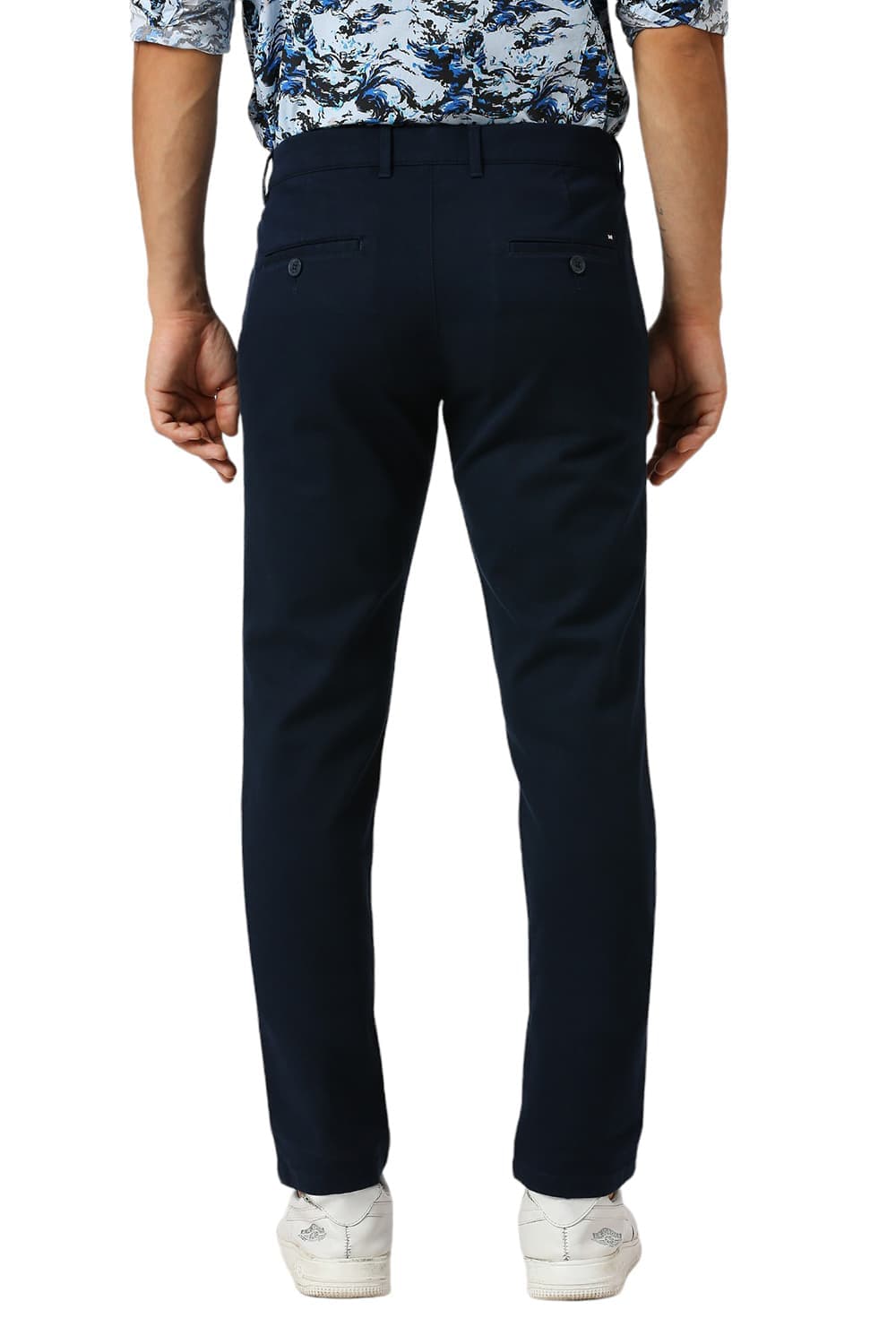 TAPERED FIT COTTON STRETCH DOBBY TROUSERS