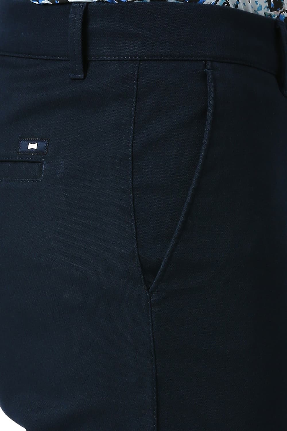 TAPERED FIT COTTON STRETCH DOBBY TROUSERS