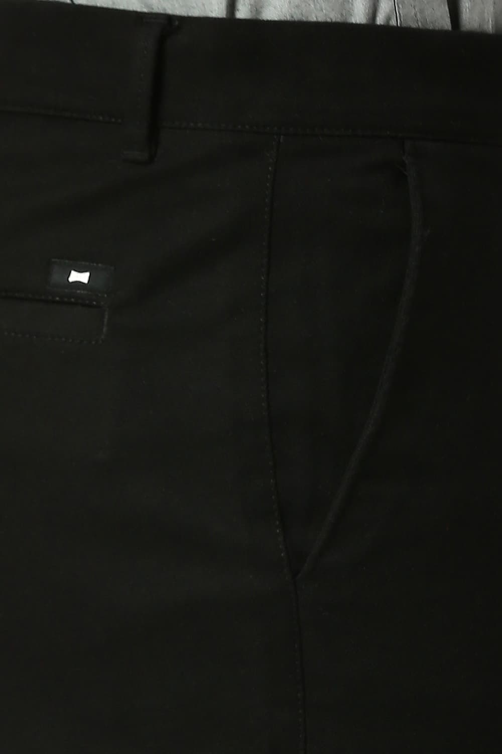 TAPERED FIT COTTON STRETCH DOBBY TROUSERS