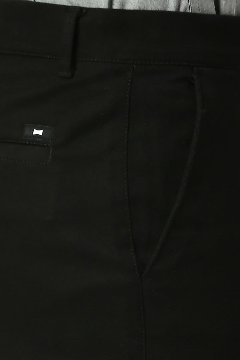 TAPERED FIT COTTON STRETCH DOBBY TROUSERS