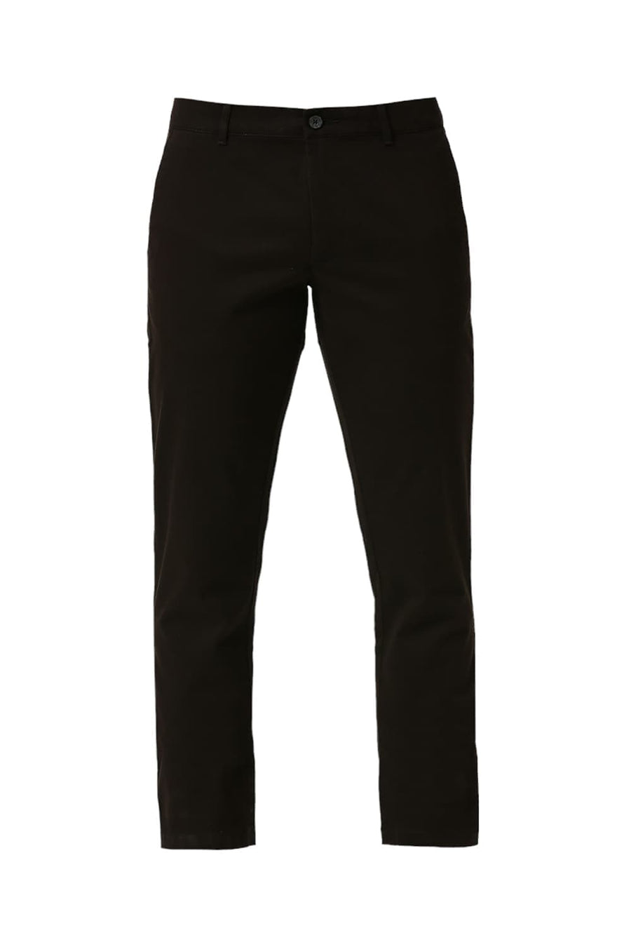 BASICS TAPERED FIT CHOCOLATE BROWN COTTON STRETCH DOBBY TROUSERS