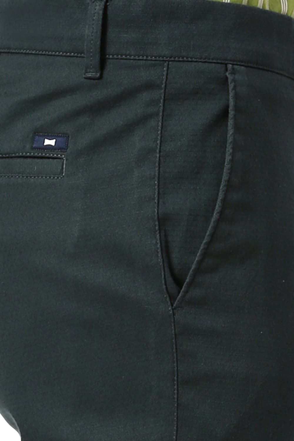 TAPERED FIT COTTON STRETCH DOBBY TROUSERS