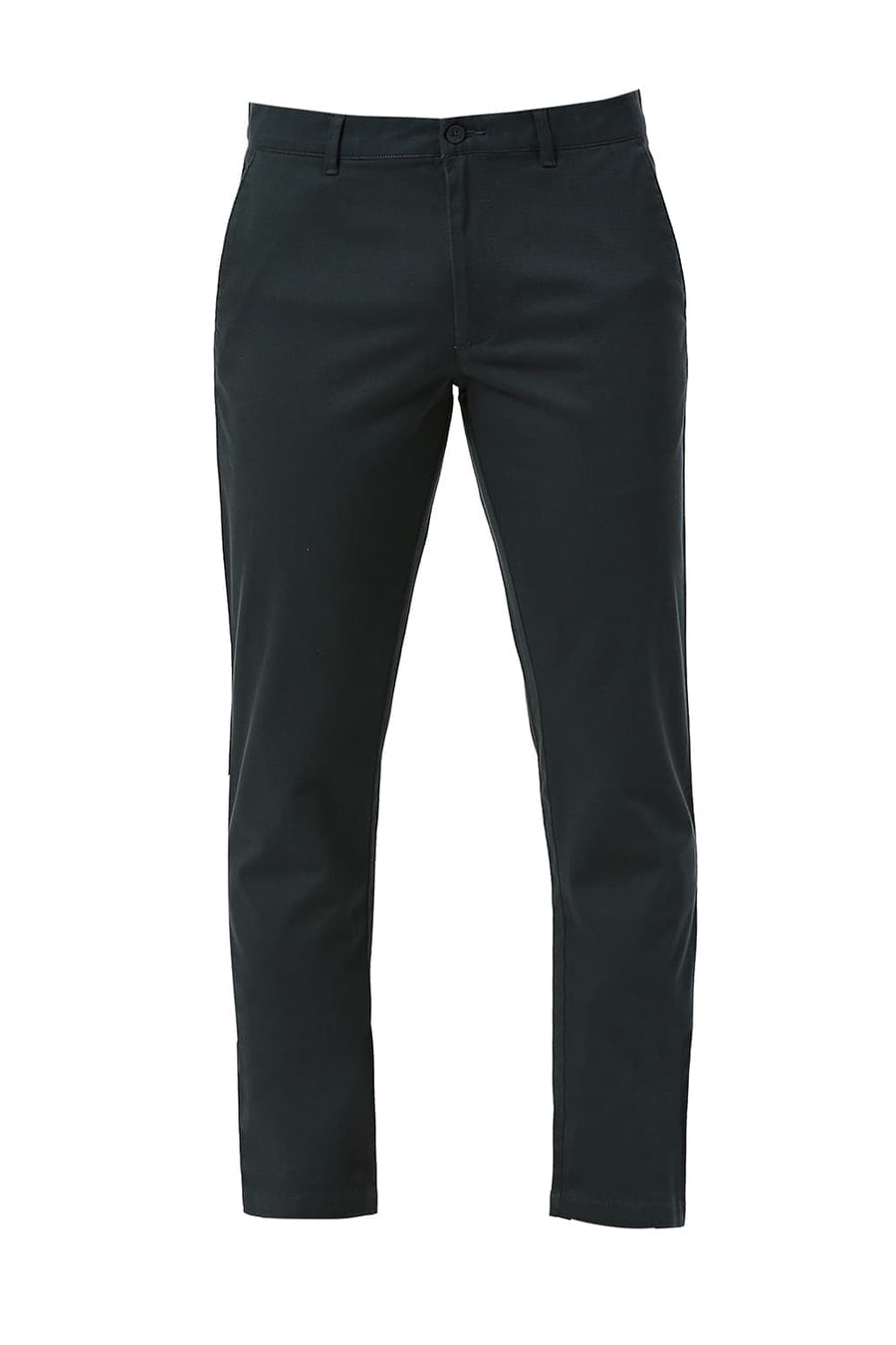BASICS TAPERED FIT GABLES TEAL COTTON STRETCH DOBBY TROUSERS
