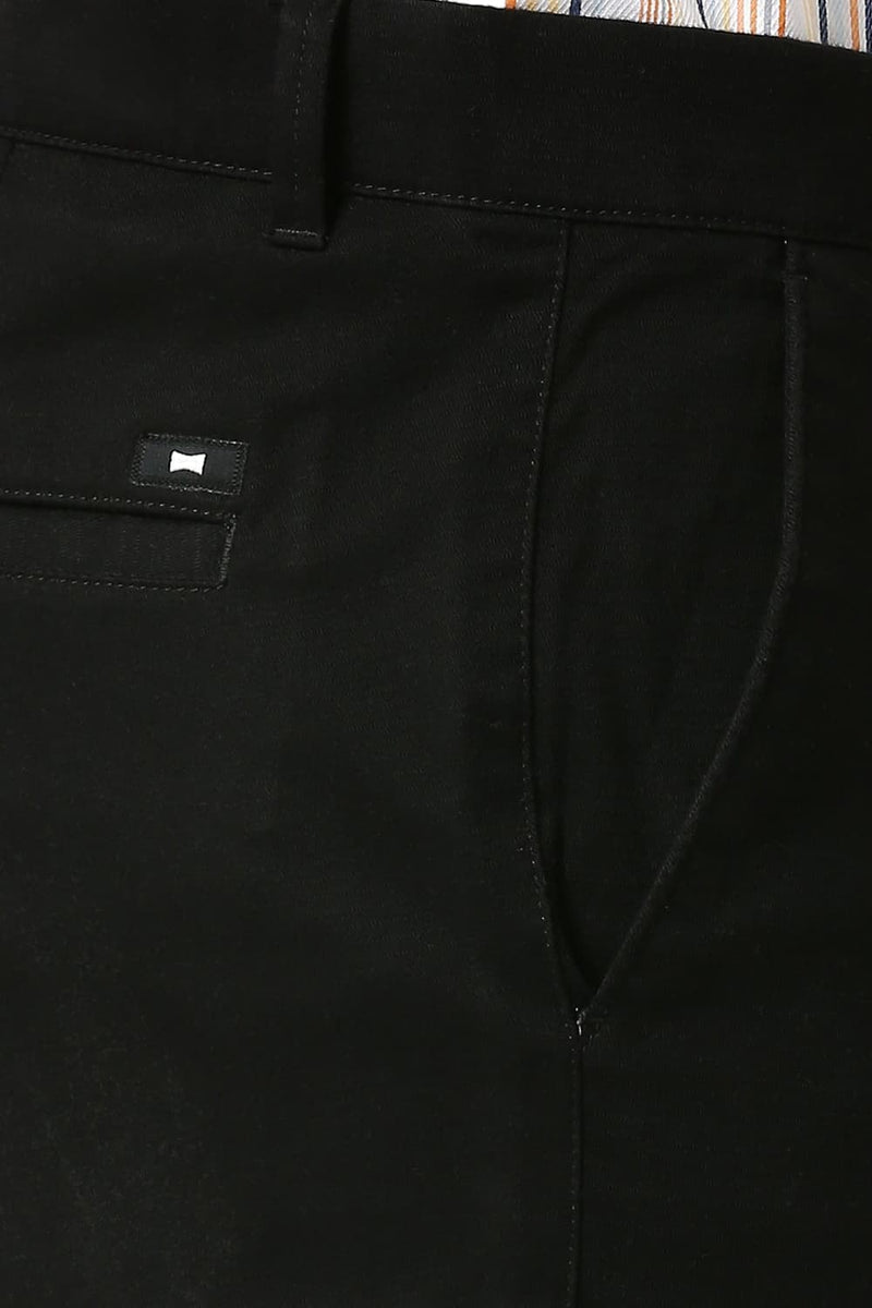 TAPERED FIT COTTON STRETCH DOBBY TROUSERS