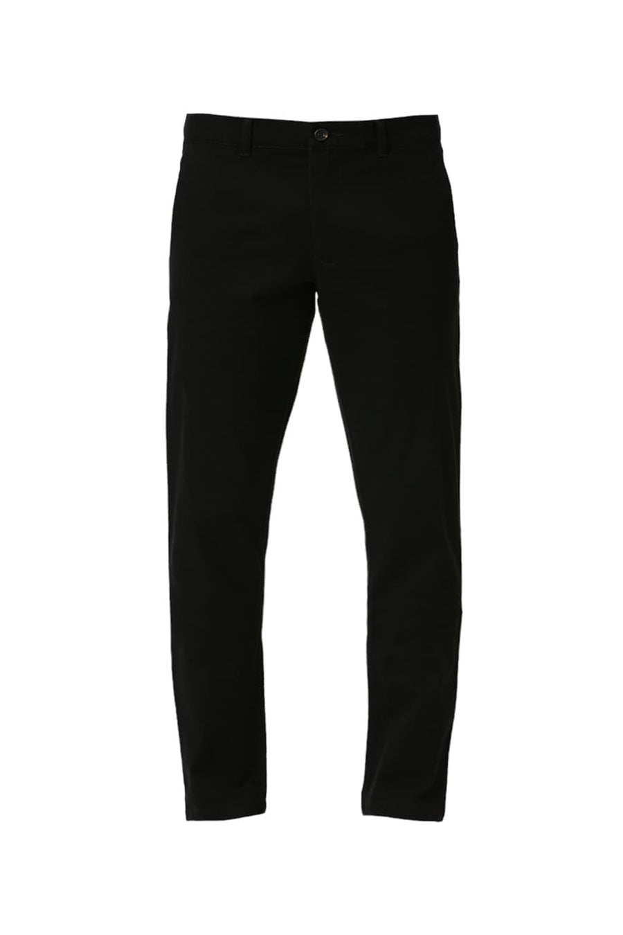 BASICS TAPERED FIT METEORITE BLACK COTTON STRETCH DOBBY TROUSERS