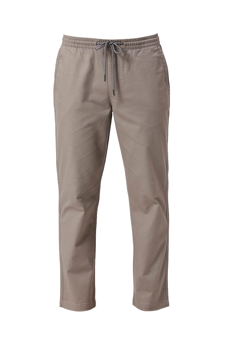 BASICS RELAXED FIT GANITE MID GREY COTTON VISCOSE STRETCH DOBBY TROUSERS