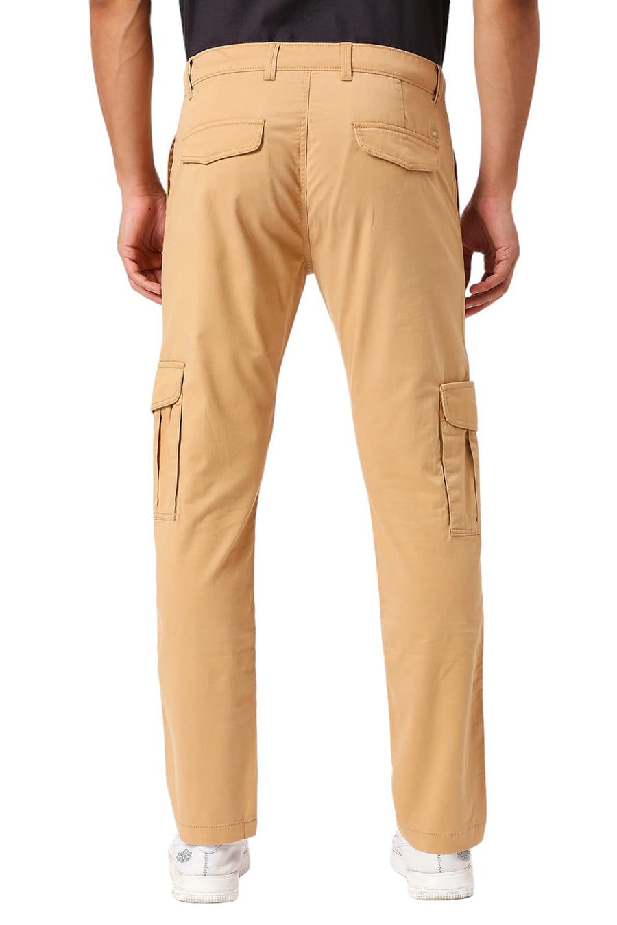 BASICS DRIFT FIT CLAY KHAKI COTTON STRETCH PEACH TWILL TROUSERS