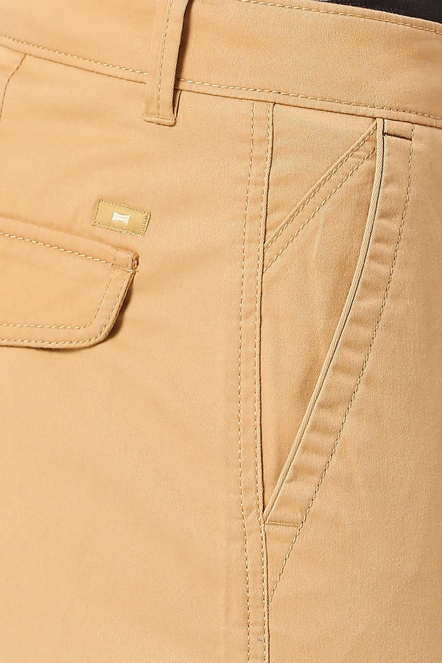 BASICS DRIFT FIT CLAY KHAKI COTTON STRETCH PEACH TWILL TROUSERS