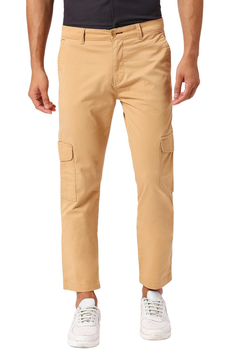 BASICS DRIFT FIT CLAY KHAKI COTTON STRETCH PEACH TWILL TROUSERS