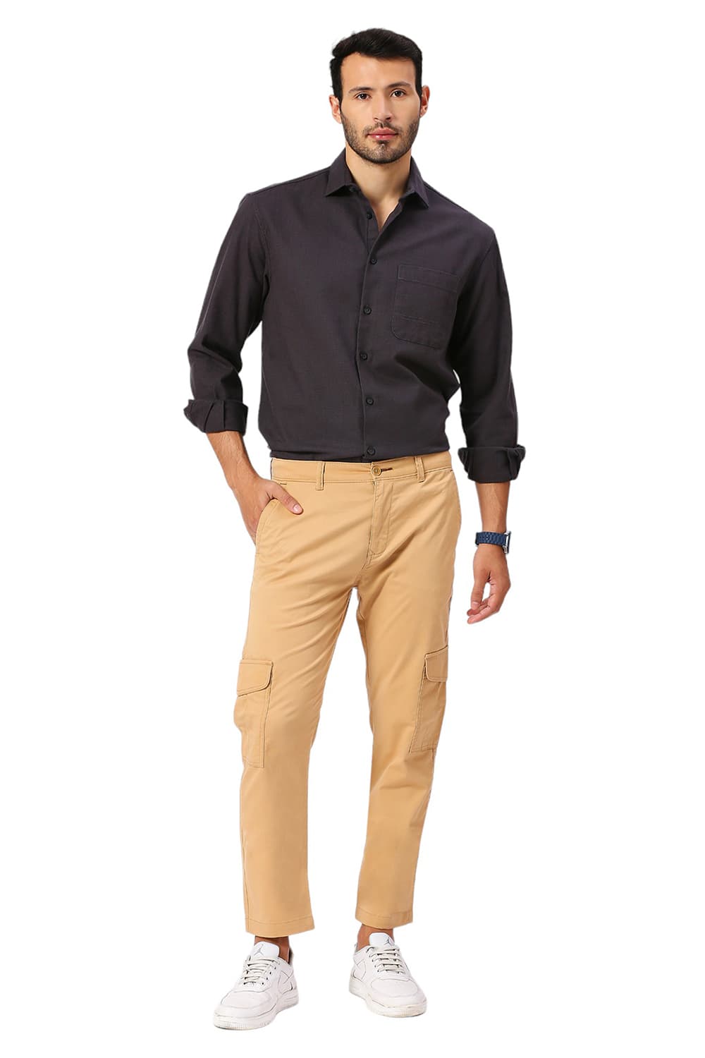 Drift Fit Cotton Stretch Peach Twill Trousers