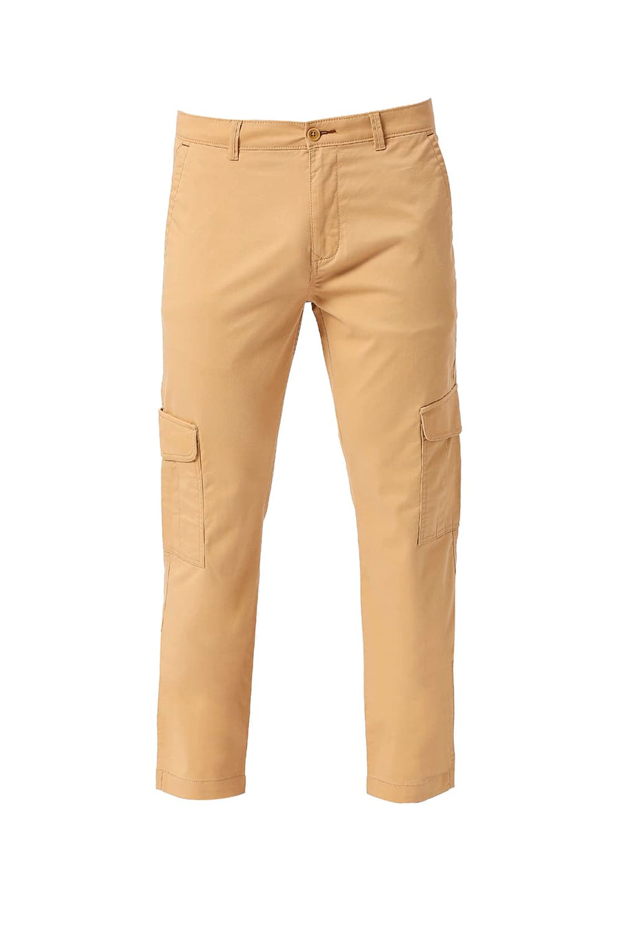BASICS DRIFT FIT CLAY KHAKI COTTON STRETCH PEACH TWILL TROUSERS